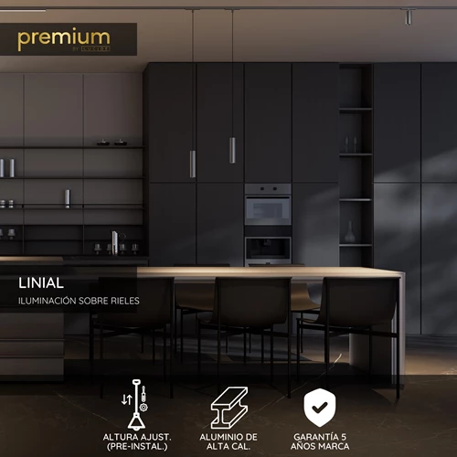 Lucide Premium LINIAL Conexión colgante para driver integrado - Sistema de carril monofásico / Iluminación con rieles - Smart - 48V Track - Cromo Negro mate - USP